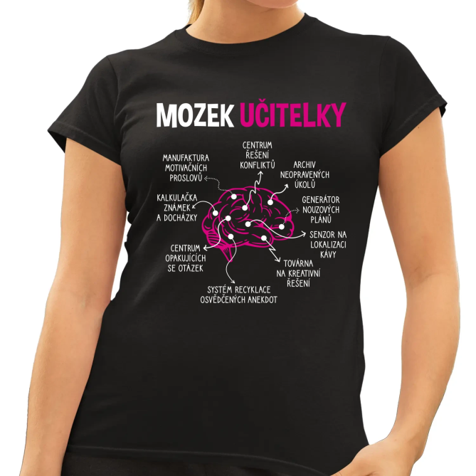 Mozek učitelky - dámské tričko s potiskem