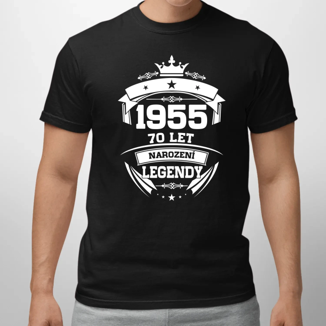 1955 Narození legendy 70 let - pánské tričko s potiskem