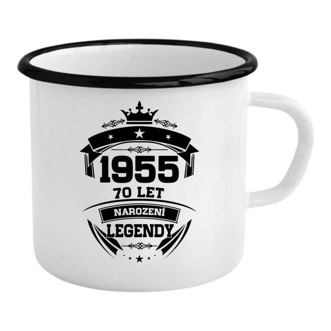 1955 Narození legendy 70 let - keramický smaltovaný hrneček s potiskem