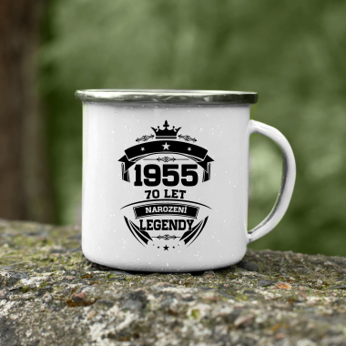 1955 Narození legendy 70 let - keramický smaltovaný hrneček s potiskem