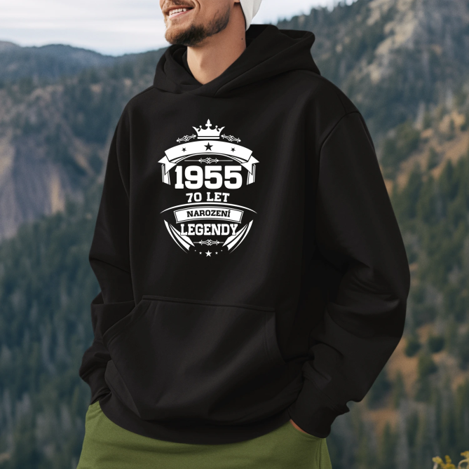 1955 Narození legendy 70 let - pánská mikina s potiskem