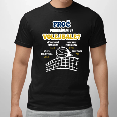 Proč prohrávám ve volejbale? - pánské tričko s potiskem