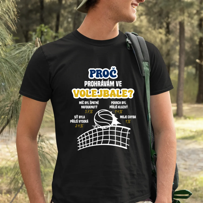 Proč prohrávám ve volejbale? - pánské tričko s potiskem