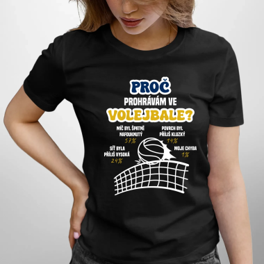 Proč prohrávám ve volejbale? - dámské tričko s potiskem