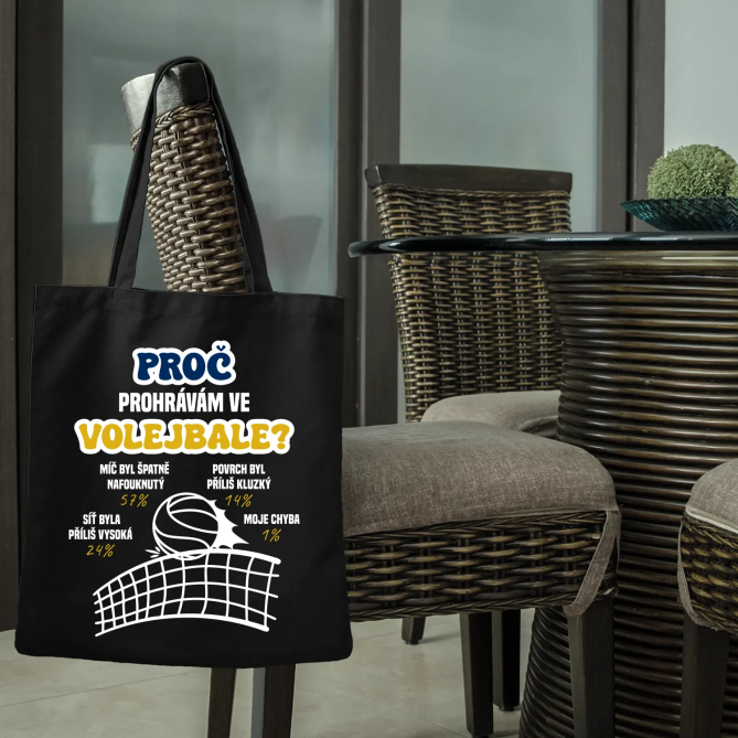 Proč prohrávám ve volejbale? - taška s potiskem