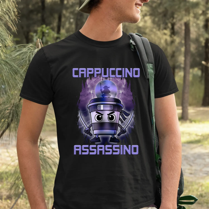 Cappuccino Assassino - Italian Brainrot - pánské tričko s potiskem