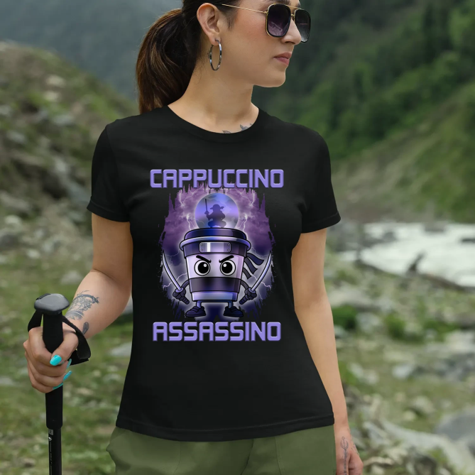 Cappuccino Assassino - Italian Brainrot - dámské tričko s potiskem