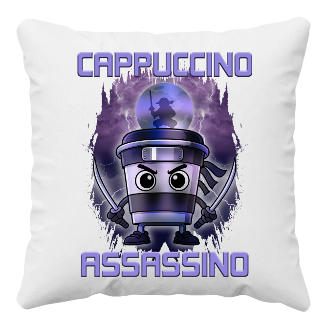 Cappuccino Assassino - Italian Brainrot - polštář s potiskem