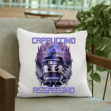 Cappuccino Assassino - Italian Brainrot - polštář s potiskem