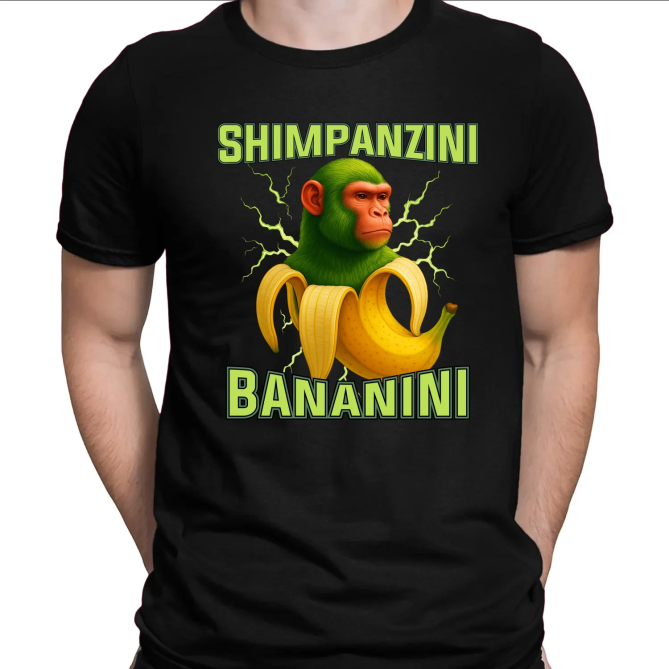 Shimpanzini bananini - Italian Brainrot - pánské tričko s potiskem
