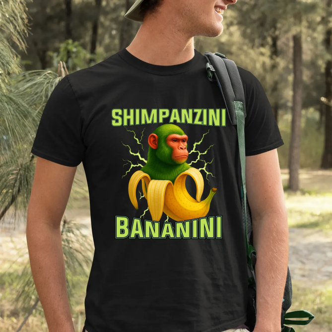 Shimpanzini bananini - Italian Brainrot - pánské tričko s potiskem