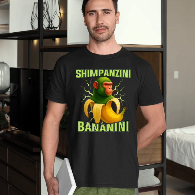Shimpanzini bananini - Italian Brainrot - pánské tričko s potiskem