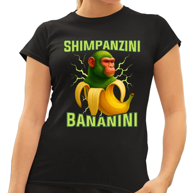 Shimpanzini bananini - Italian Brainrot - dámské tričko s potiskem