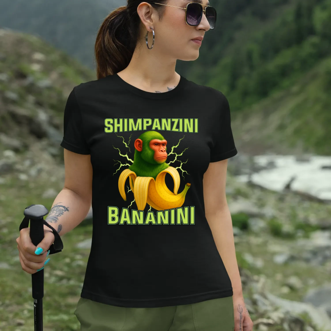 Shimpanzini bananini - Italian Brainrot - dámské tričko s potiskem