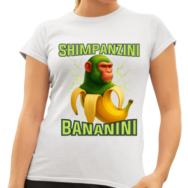 Shimpanzini bananini - Italian Brainrot - dámské tričko s potiskem