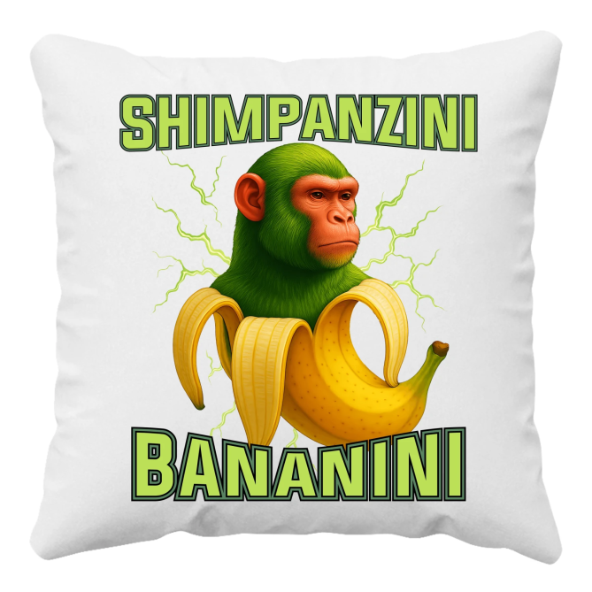 Shimpanzini bananini - Italian Brainrot - polštář s potiskem