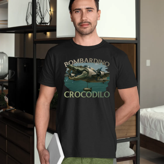 Bombardino Crocodilo - Italian Brainrot - pánské tričko s potiskem