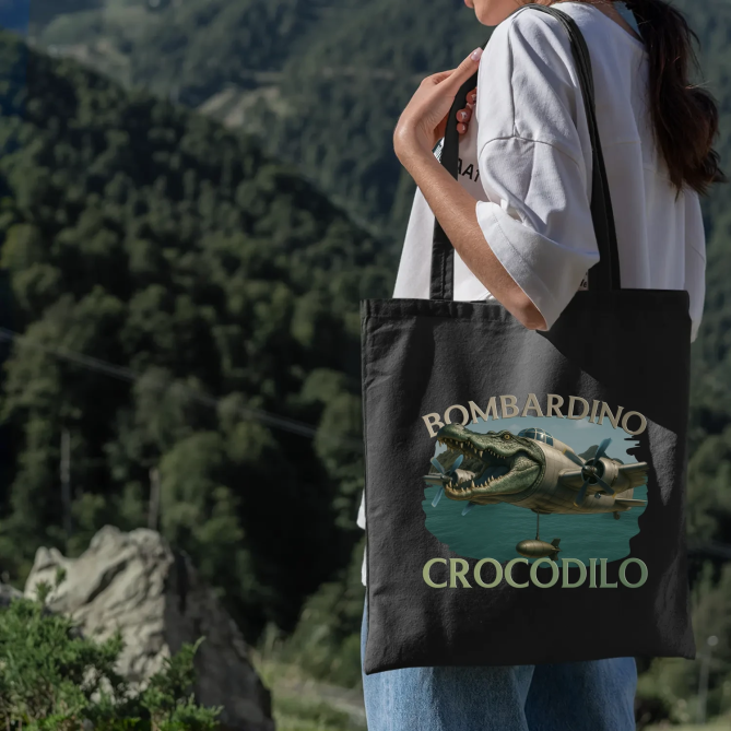 Bombardino Crocodilo - Italian Brainrot - taška s potiskem