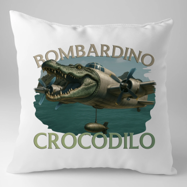Bombardino Crocodilo - Italian Brainrot - polštář s potiskem