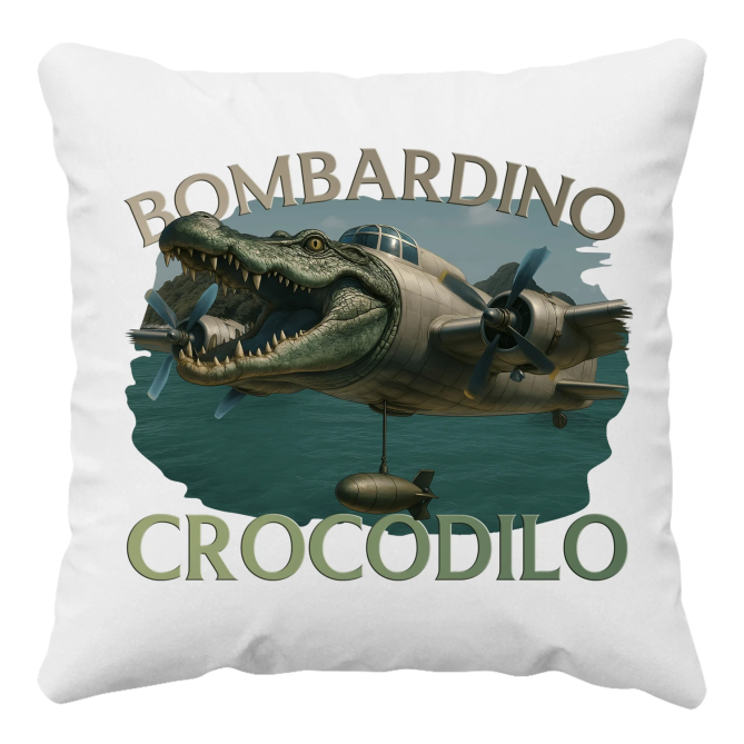 Bombardino Crocodilo - Italian Brainrot - polštář s potiskem