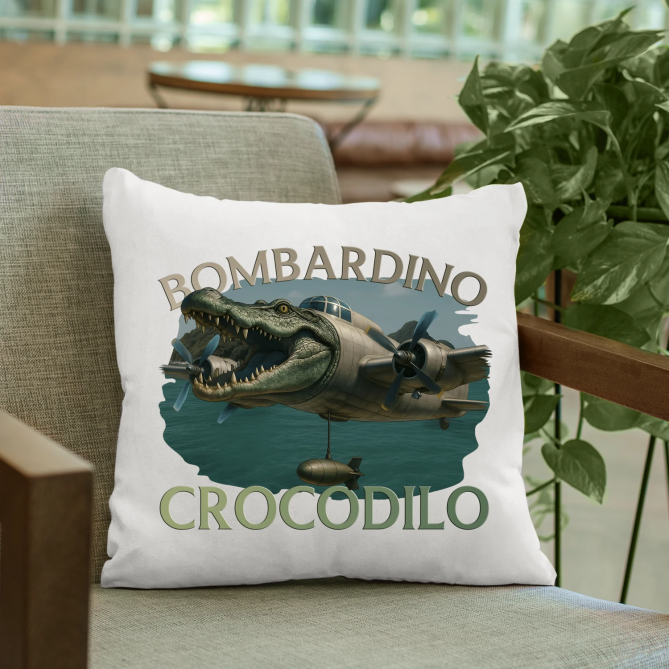 Bombardino Crocodilo - Italian Brainrot - polštář s potiskem
