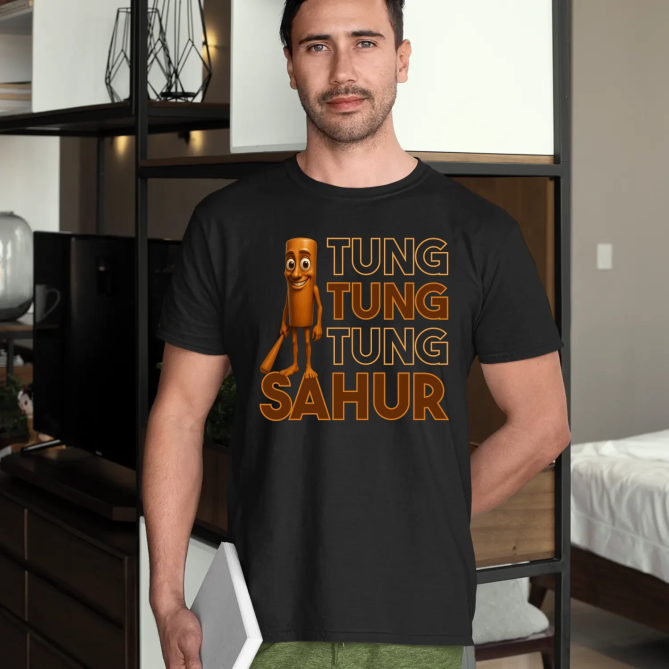 Tung tung tung sahur - Italian Brainrot - pánské tričko s potiskem