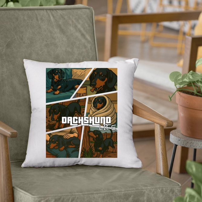 Dachshund life - Život jezevčíka - polštář s potiskem