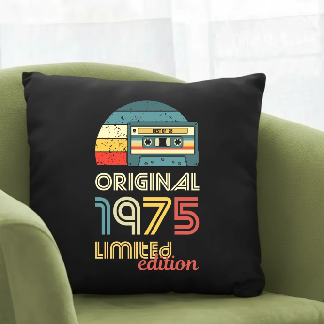 Original - best of' 1975 - černý polštář s potiskem - černý polštář s potiskem
