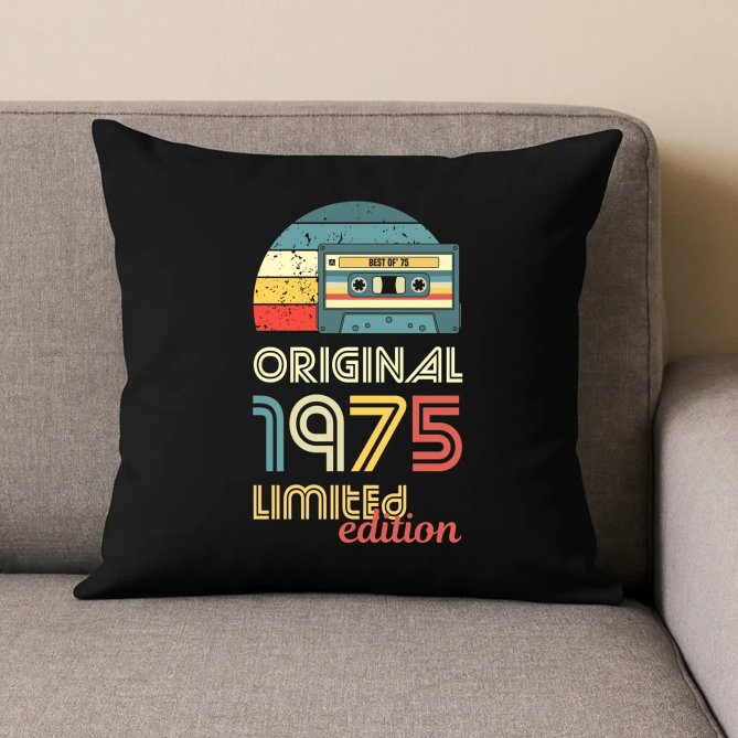 Original - best of' 1975 - černý polštář s potiskem - černý polštář s potiskem