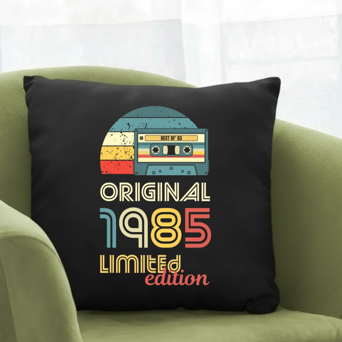 Original - best of' 1985 - černý polštář s potiskem