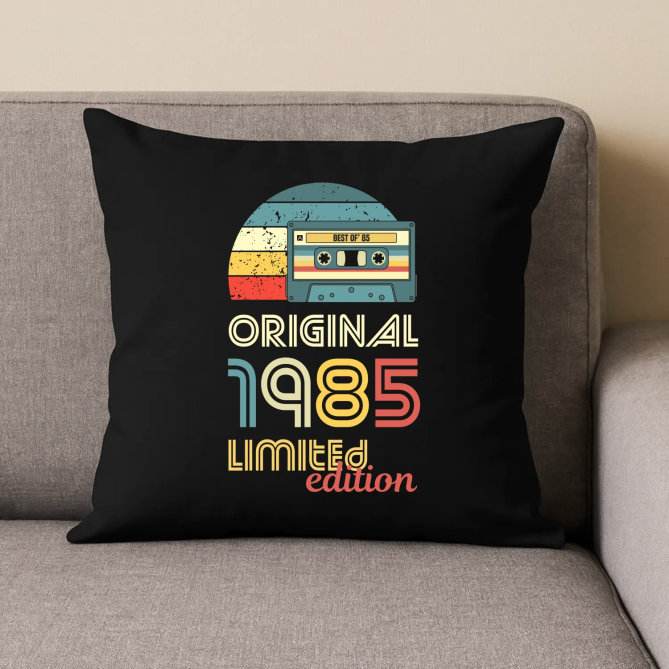 Original - best of' 1985 - černý polštář s potiskem