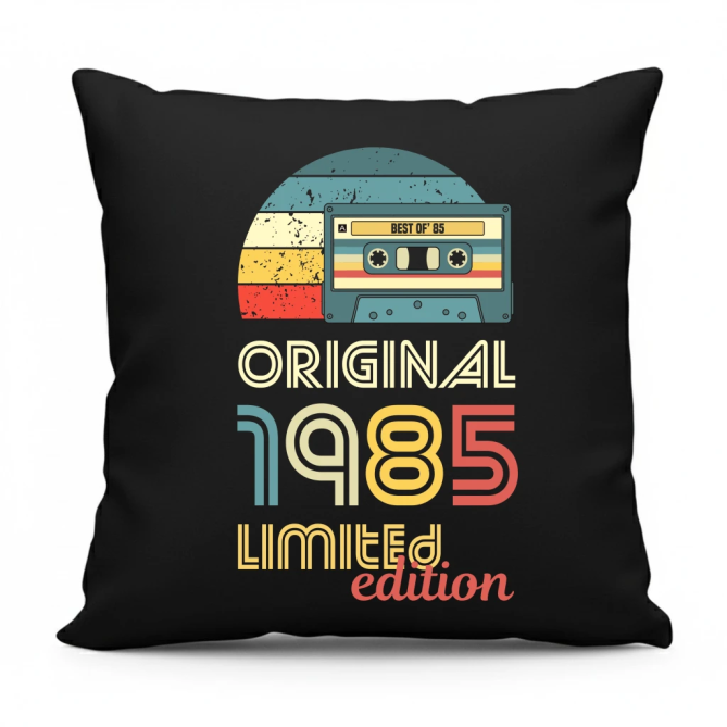 Original - best of' 1985 - černý polštář s potiskem