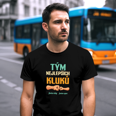 Tým nejlepších kluků - táta a syn se jmény - pánské tričko s potiskem - personalizovaný produkt
